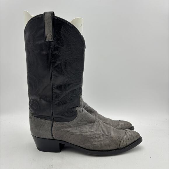 Vintage Dan Post Exotic Ostrich Western Boots Snip Toe Men\'s 11 D